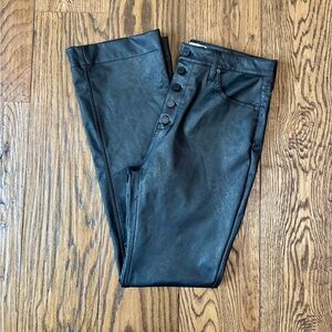 KanCan faux leather black pants boot cut button fly